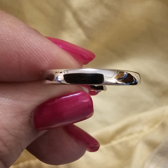 Sz 7, Dainty Solitaire Tanzanite Ring, 925 Silver,Rhodium,& Rough Sample Tanz. - Picture 6 of 13